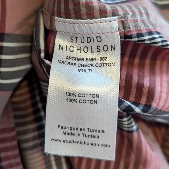 STUDIO NICHOLSON - Oversized short sleeve check shirt - Fits XL - Picture 6 of 6